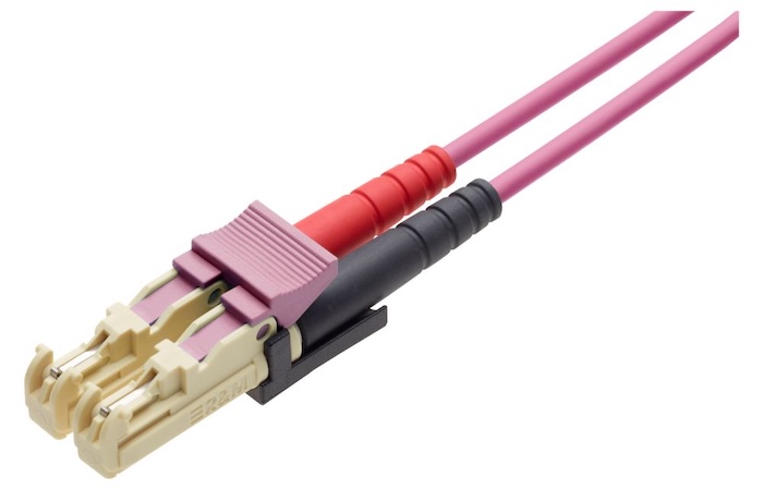 Оптический коммутационный шнур E-2000™-Compact UPC-E-2000™-Compact UPC, МM ОМ4, 2 х 2,7 мм