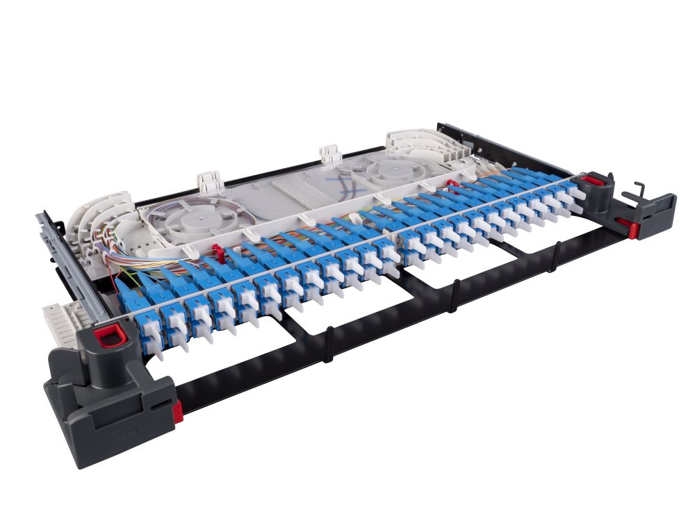 Оптический модуль 3/4U ODF PRIME  FTU, левый ввод, 48 портов SC PC, одномод, раскладка волокон по DIN